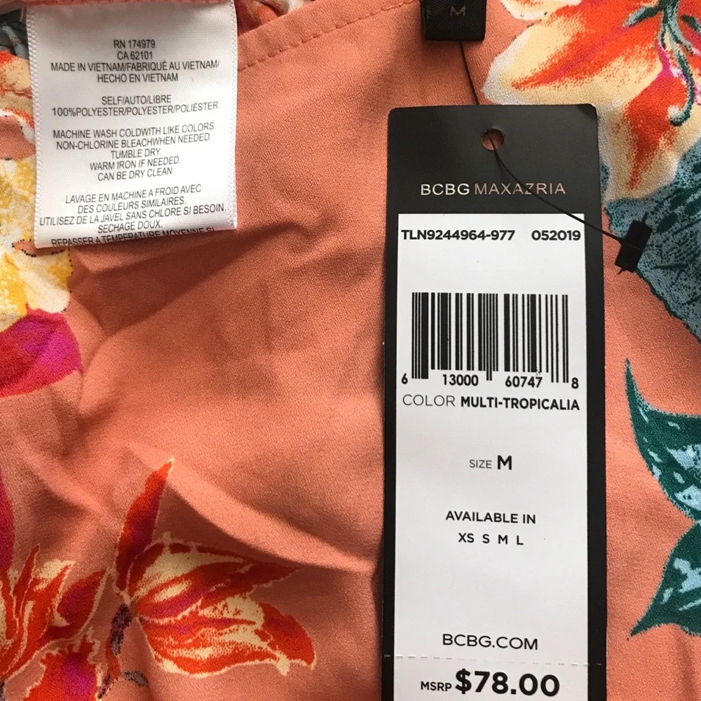 BCBGMaxAzria Flutter Sleeve Woven Romper, Size M - Picture 4 of 8